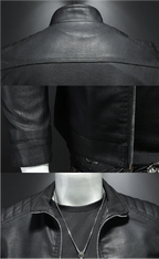 Jaqueta Masculina em Couro Genuíno Impermeável e Durável