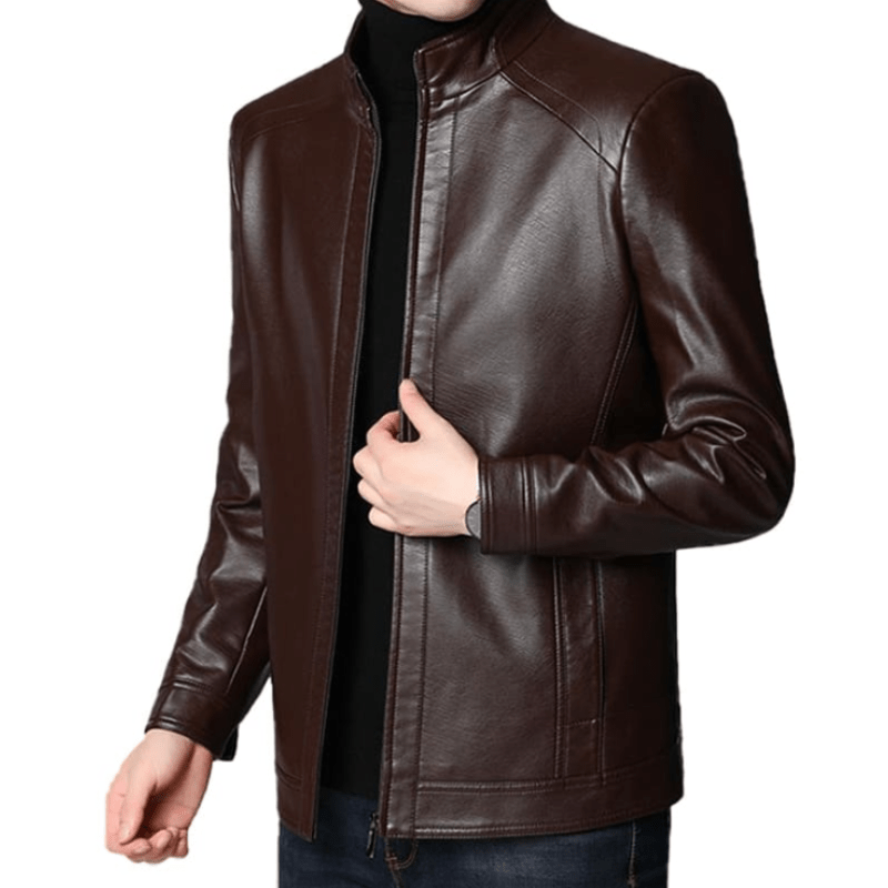 Jaqueta Masculina de Couro Genuíno Slim - Estilo e Durabilidade