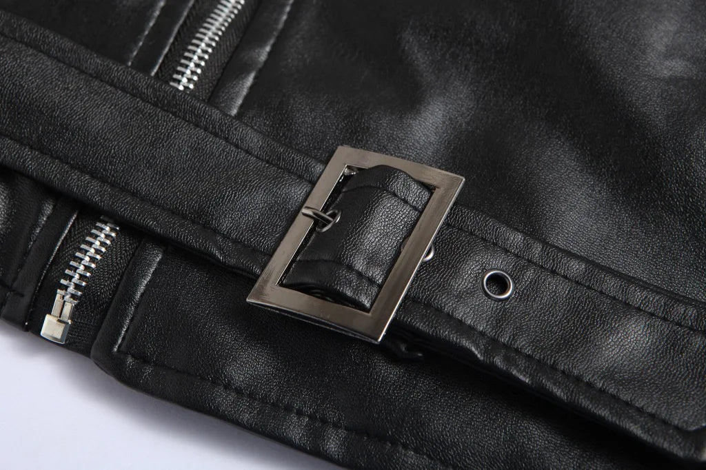 Jaqueta Masculina em Couro Tecnológico - Estilo Rock para Inverno