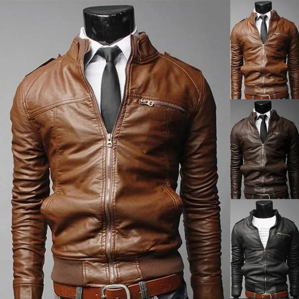 Jaqueta Masculina em Couro Tecnológico - Elegância e Conforto