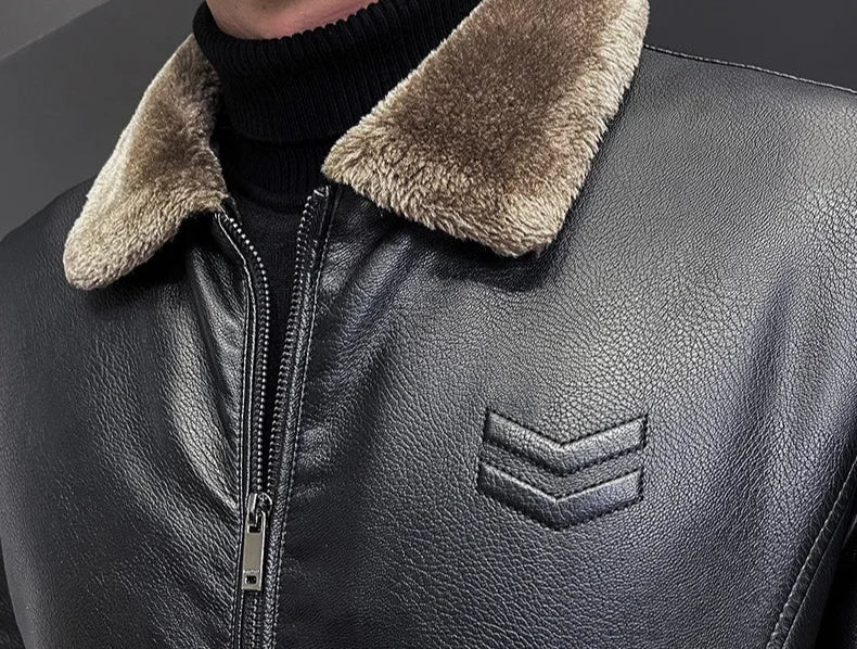 Jaqueta Masculina de Couro Tecnológico com Forro Confortável