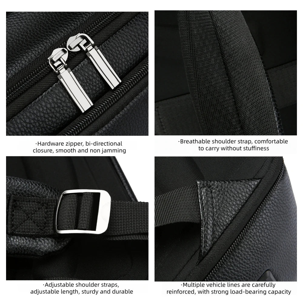 Mochila para Notebook Masculina Jeep Buluo JP606 Preta com Porta USB e Compartimentos