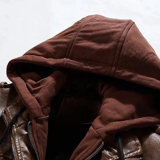 Jaqueta Masculina de Couro Genuíno MotorJack Premium - Estilo e Durabilidade