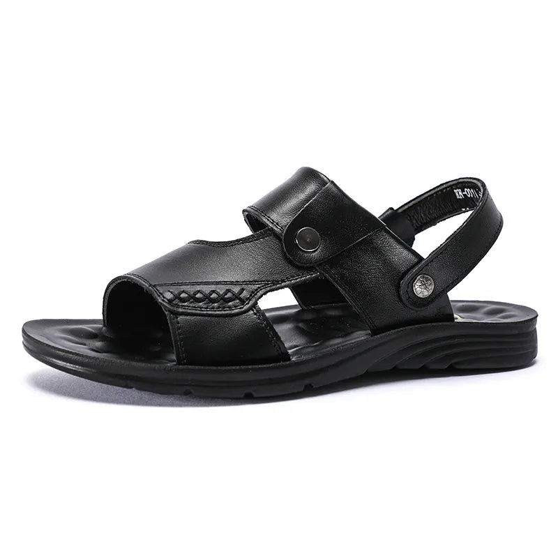 SANDÁLIA MASCULINA DE COURO LEGÍTIMO ROFT INOVABELA