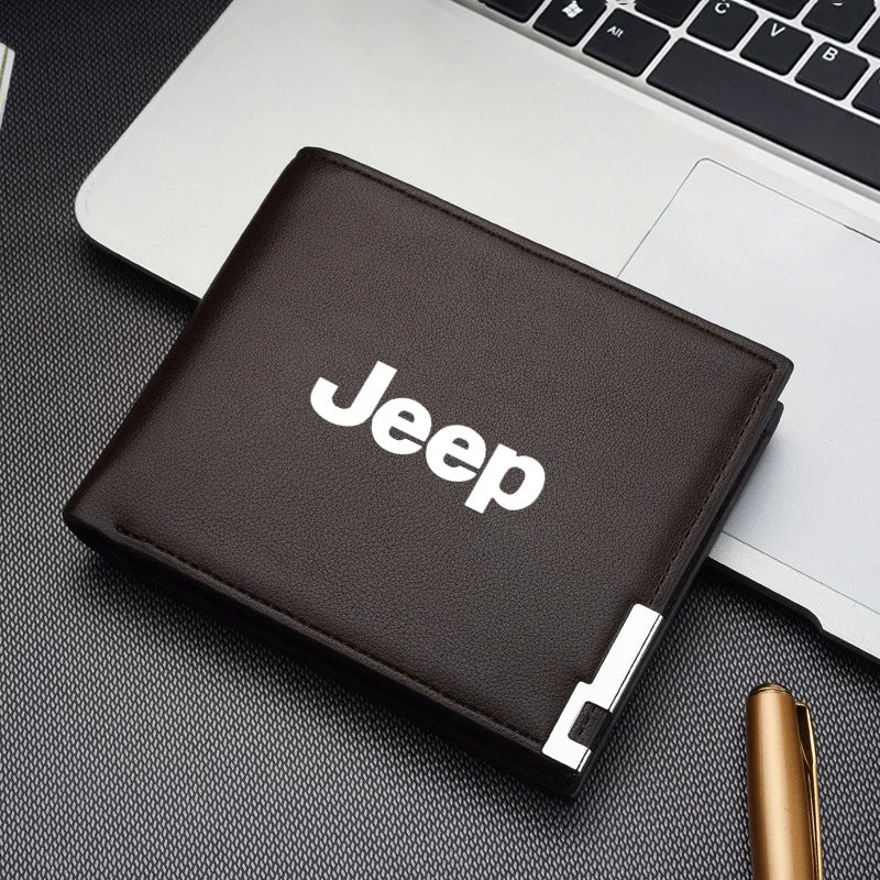 Carteira Masculina Jeep Couro PU Compacta com Porta-Cartões e Porta CNH