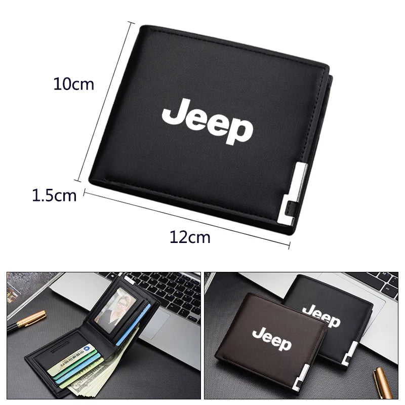 Carteira Masculina Jeep Couro PU Compacta com Porta-Cartões e Porta CNH