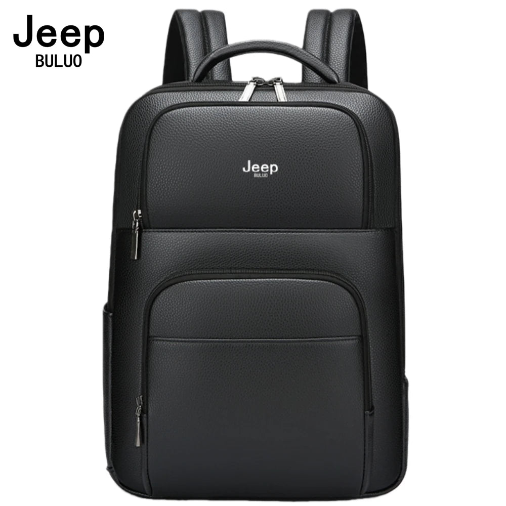 Mochila para Notebook Masculina Jeep Buluo JP606 Preta com Porta USB e Compartimentos
