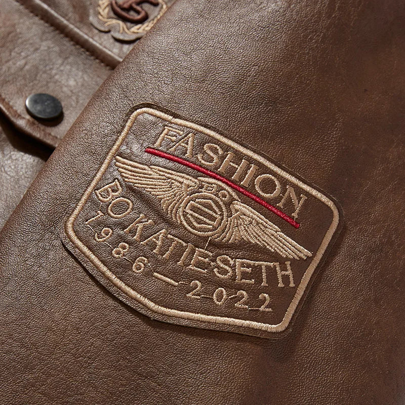 Jaqueta Masculina em Couro Tecnológico com Forro de Algodão