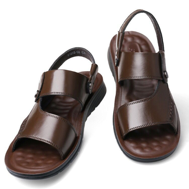 Sandália Masculina em Couro com Conforto Ortopédico e Elegância