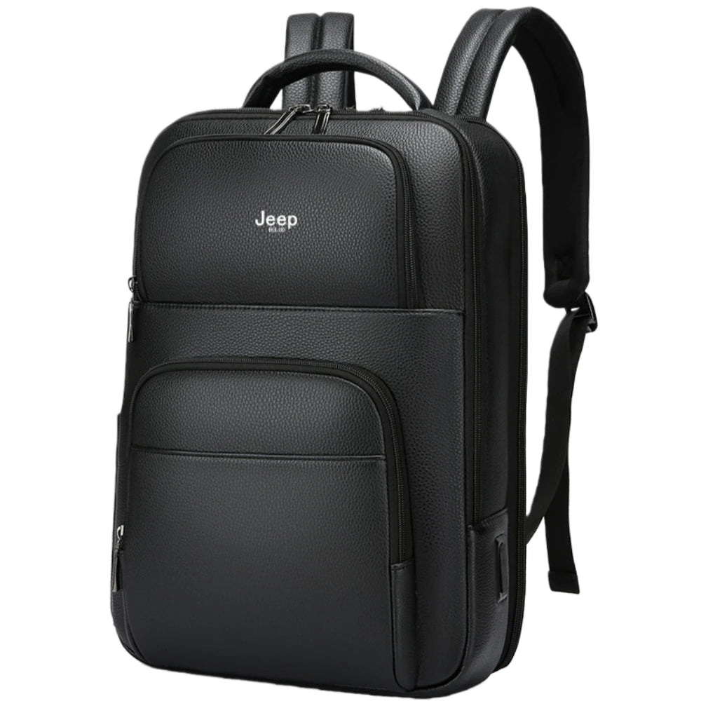 Mochila para Notebook Masculina Jeep Buluo JP606 Preta com Porta USB e Compartimentos