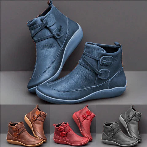 Bota Feminina Cano Curto em Couro Resistente e Confortável