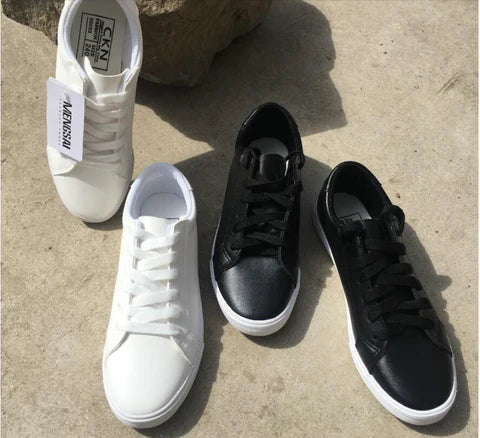 Tênis Feminino em Couro Genuíno - Casual e Durável para o Dia a Dia
