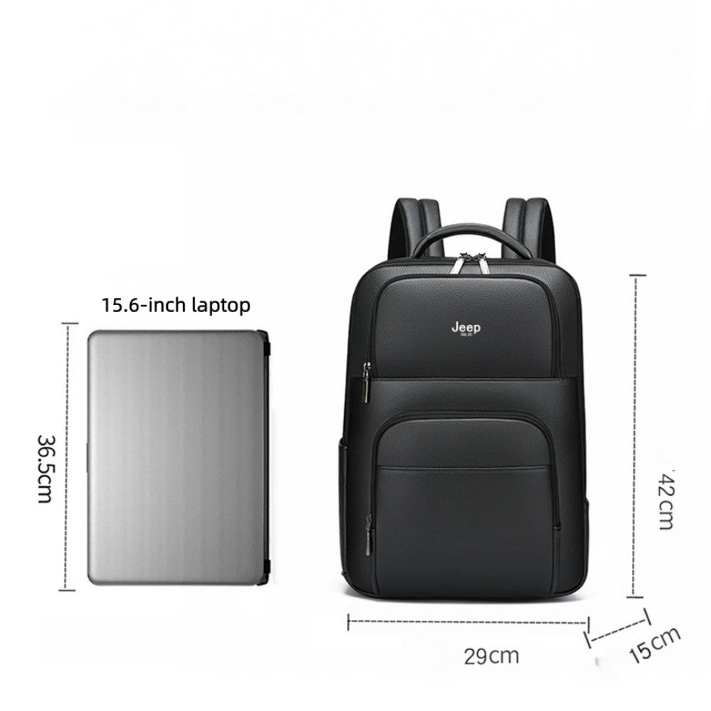 Mochila para Notebook Masculina Jeep Buluo JP606 Preta com Porta USB e Compartimentos