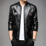 Jaqueta Masculina em Couro Genuíno Impermeável e Resistente a Rasgos