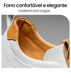 Tênis Masculino em Couro Tecnológico com Costura Manual e Conforto