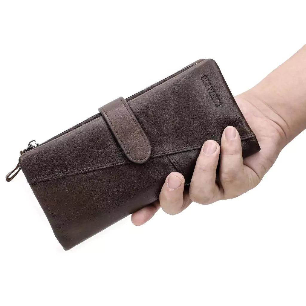 Carteira de Couro Genuíno Arlo com Compartimento para Celular