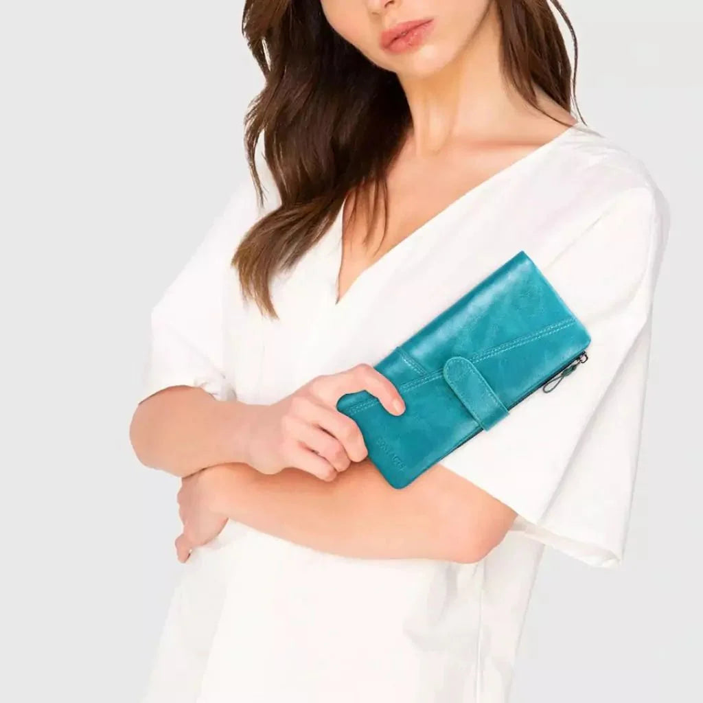 Carteira de Couro Genuíno Arlo com Compartimento para Celular