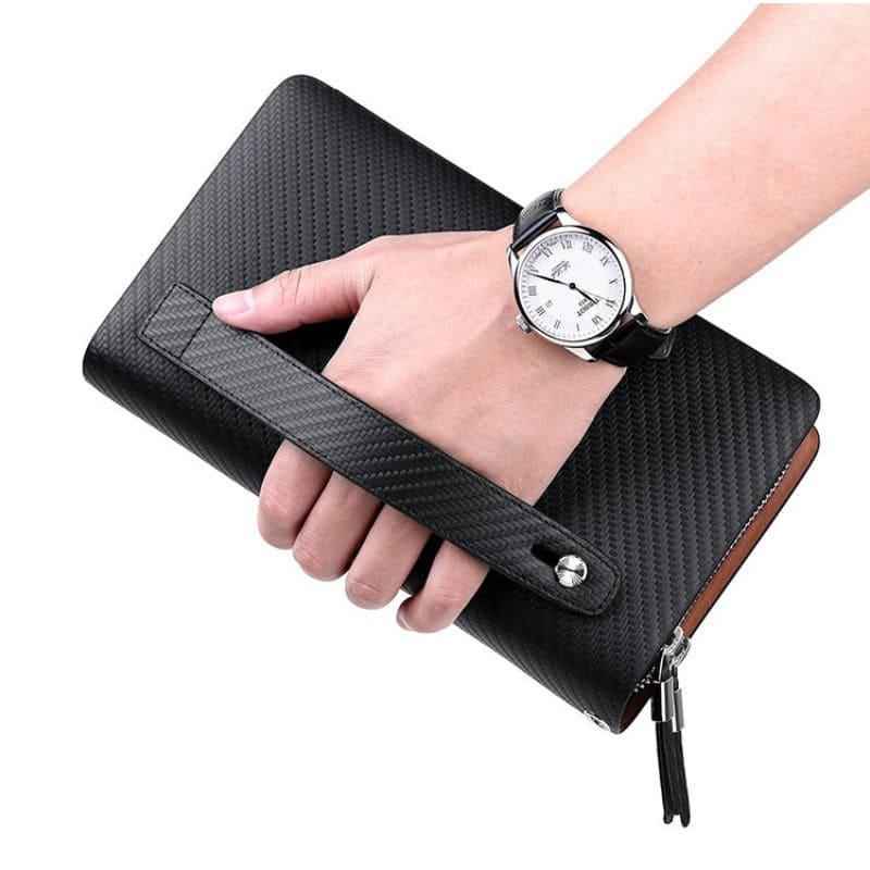 Carteira William Polo Longa em Couro Legítimo com Zíper Duplo