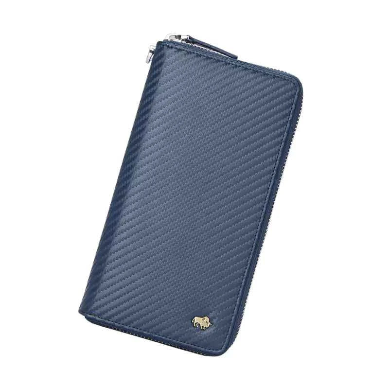 Carteira Masculina Longa em Couro com Proteção RFID Bison Denim