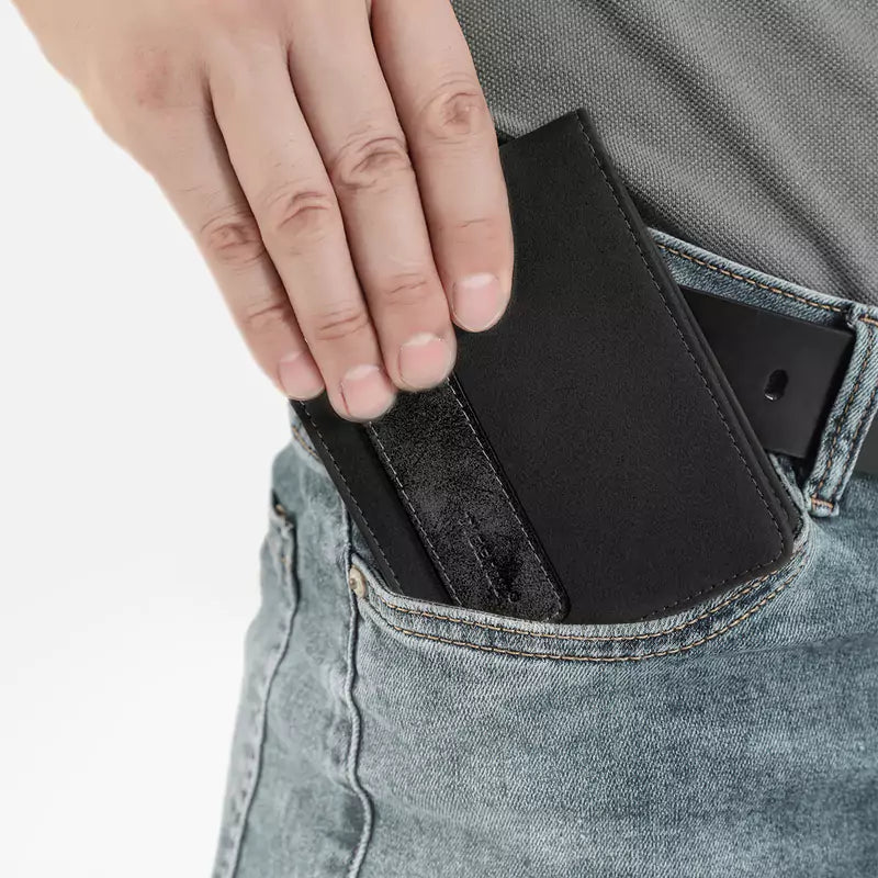 Carteira Masculina Couro Bifold Rocky Slim com Proteção RFID