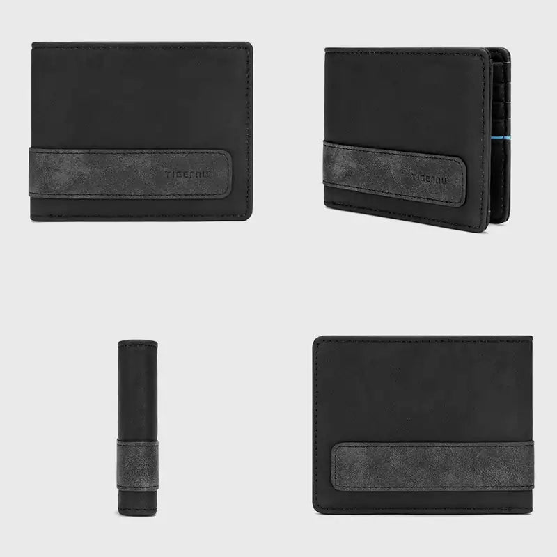 Carteira Masculina Couro Bifold Rocky Slim com Proteção RFID