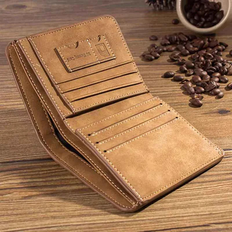 Carteira Masculina de Couro Vertical com 8 Slots para Cartões
