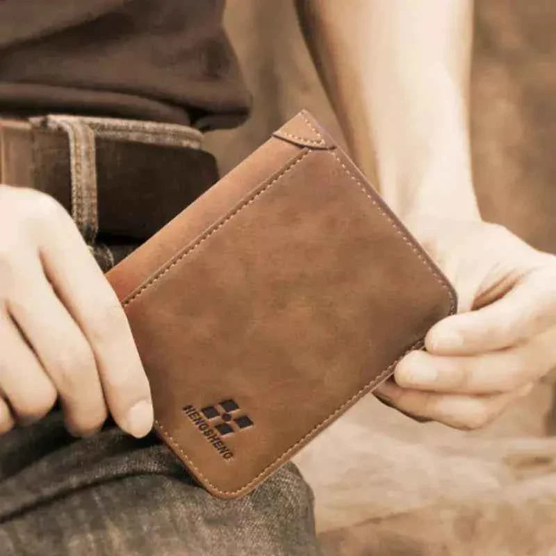 Carteira Masculina de Couro Vertical com 8 Slots para Cartões