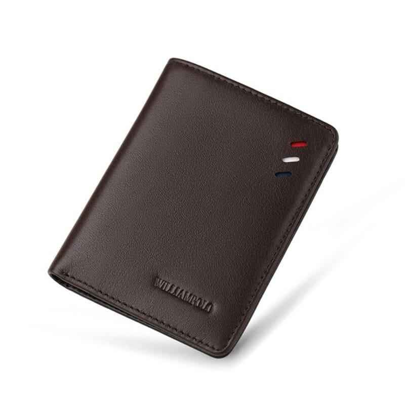 Carteira Slim William Polo Couro Genuíno Ultrafina e Compacta