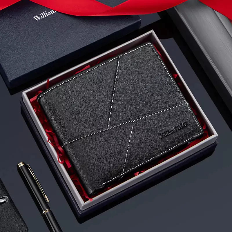 Carteira William Polo Slim em Couro Genuíno e Super Leve