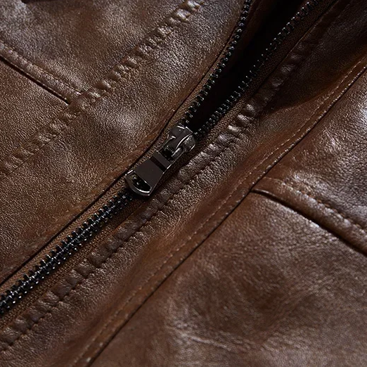 Jaqueta Masculina de Couro Genuíno MotorJack Premium - Estilo e Durabilidade