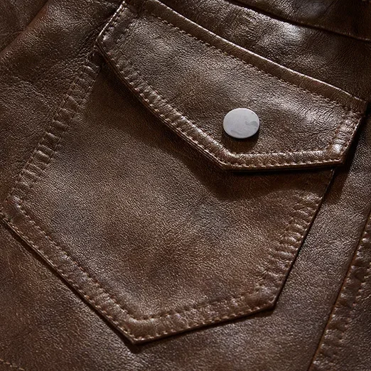 Jaqueta Masculina de Couro Genuíno MotorJack Premium - Estilo e Durabilidade