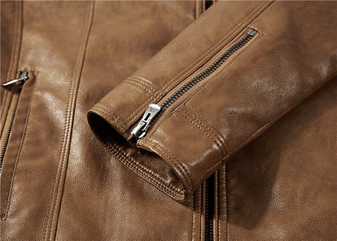 Jaqueta de Couro Motoqueiro Masculina - Proteção e Conforto Térmico