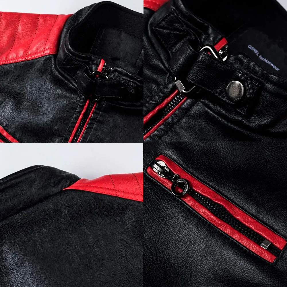 Jaqueta Masculina de Inverno em Couro Slim Fit para Frio Intenso