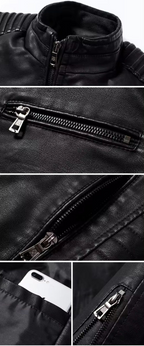 Jaqueta Masculina de Couro Tecnológico Vintage - Estilo e Conforto