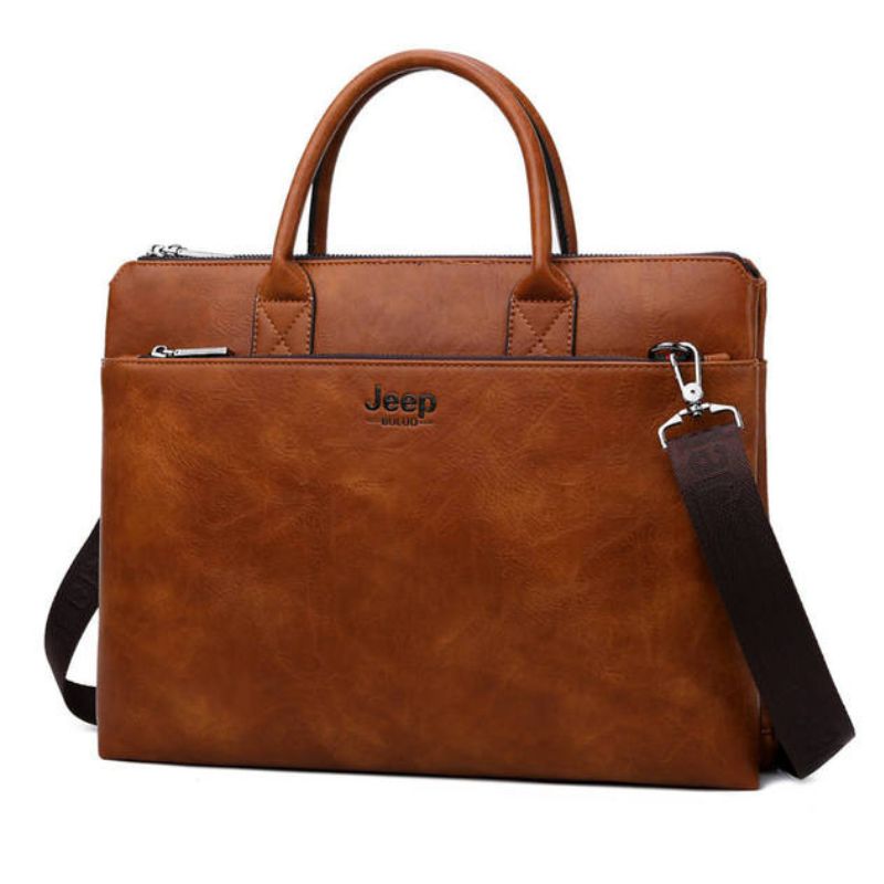 bolsa para notebook, em couro caramelo