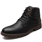 Bota Masculina de Couro Impermeável - Estilo e Durabilidade 15cm
