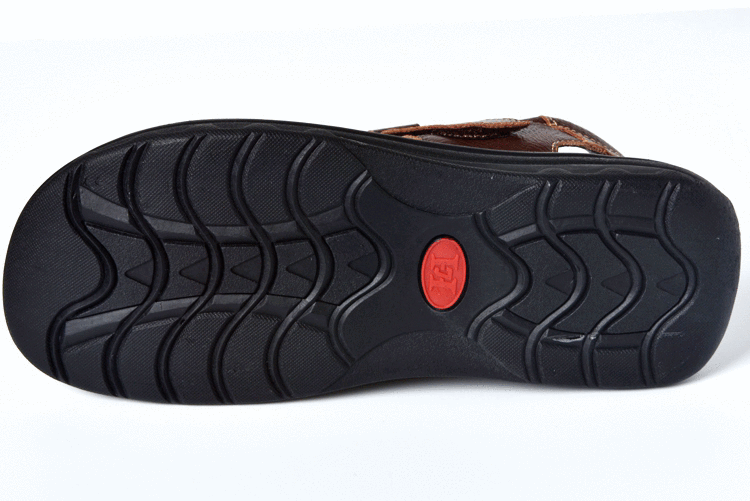 Sandália Masculina de Couro Genuíno com Suporte Ortopédico