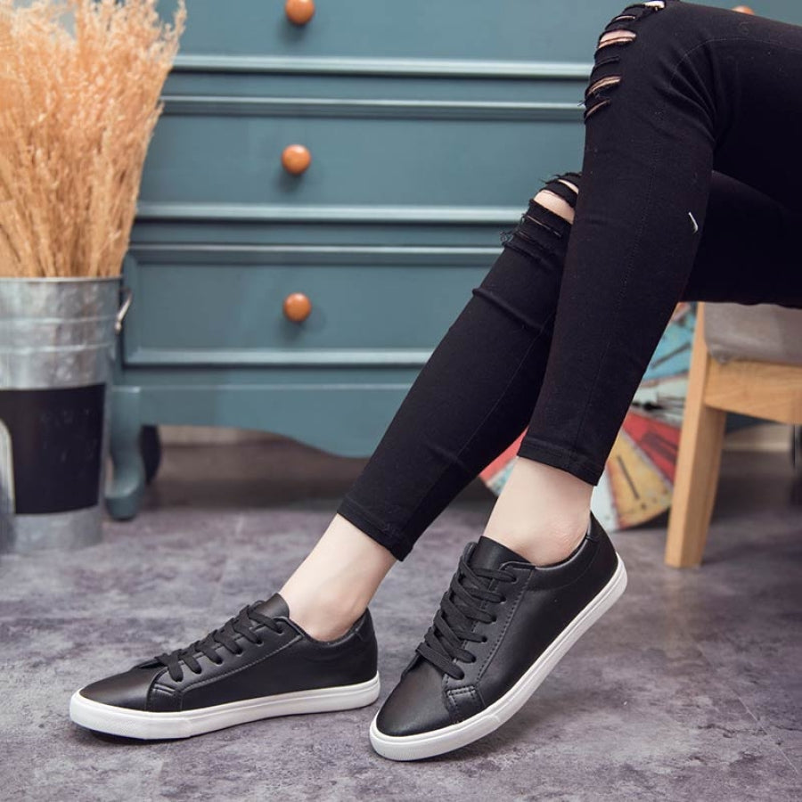 Tênis Feminino em Couro Genuíno - Casual e Durável para o Dia a Dia