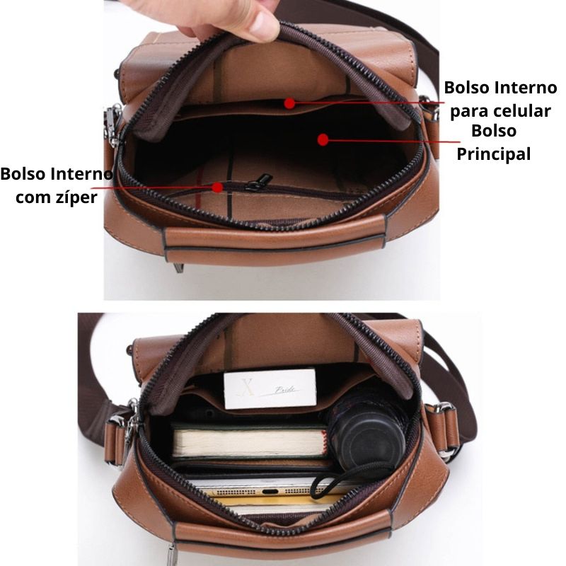 Bolsa Masculina de couro Transversal Jeep Buluo