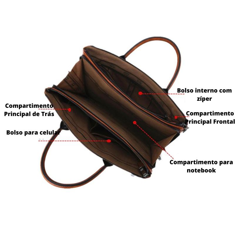 Bolsa para notebook em couro
