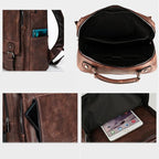 Mochila para notebook masculina em couro