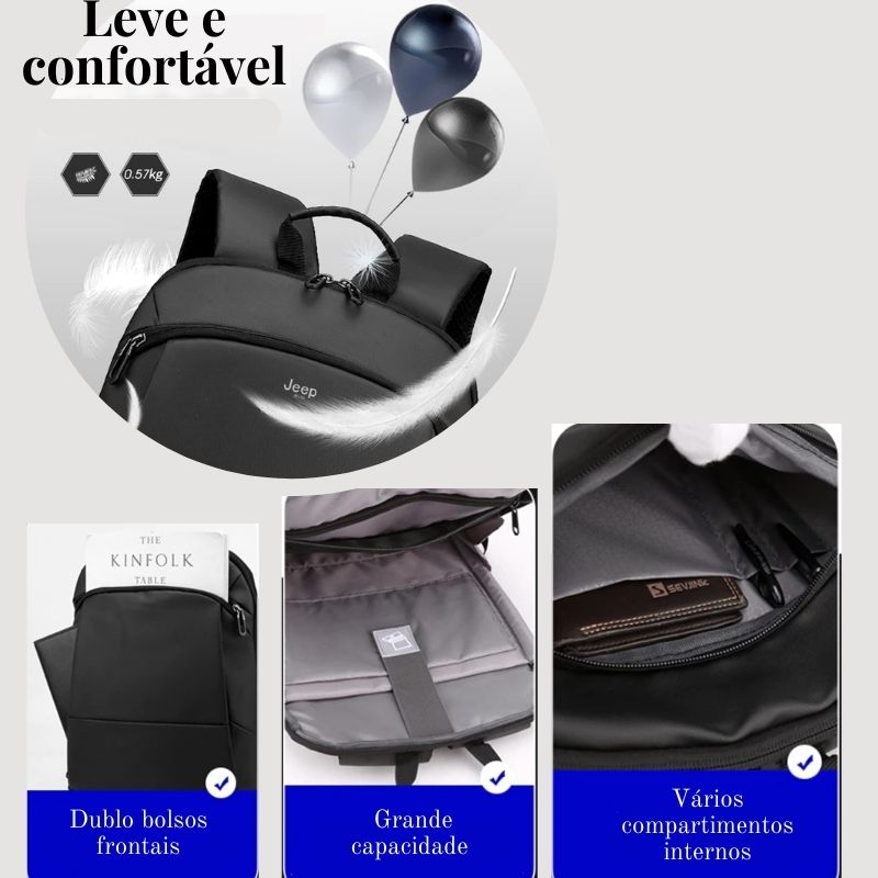 Mochila para notebook Masculina à prova d'água e anti-roubo