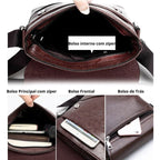 Bolsa Masculina Transversal em couro