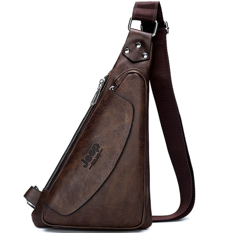 Bolsa Masculina Triangular jeep buluo marrom café para motociclista motoqueiro motoboy motocicleta