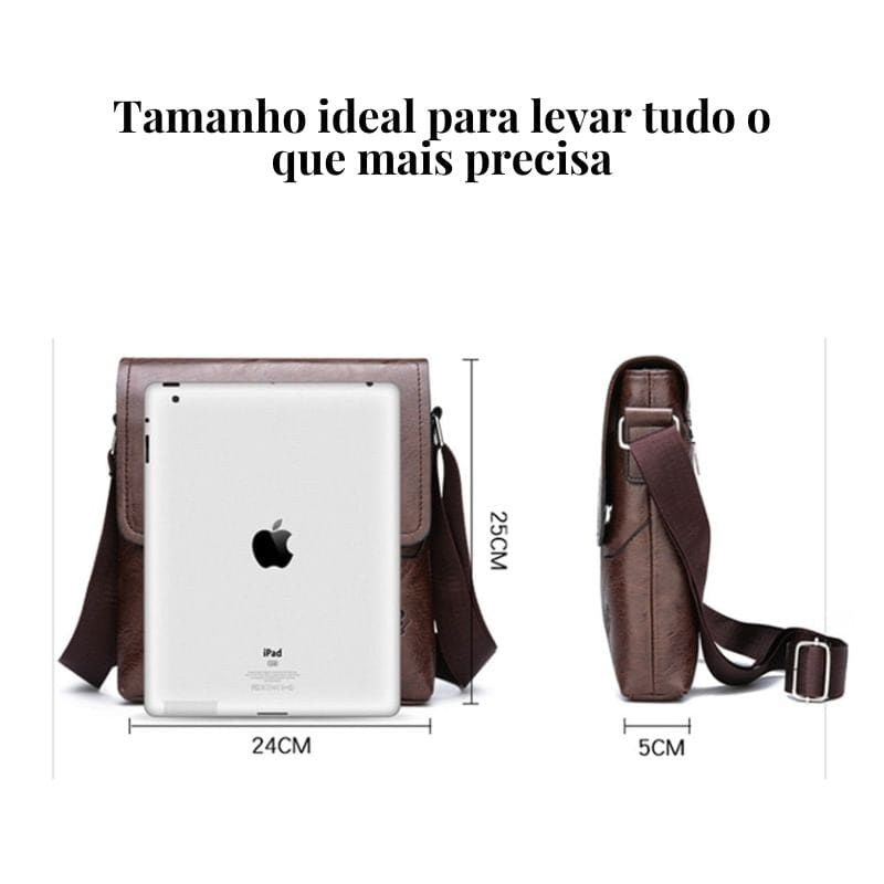 Bolsa Masculina Transversal em couro